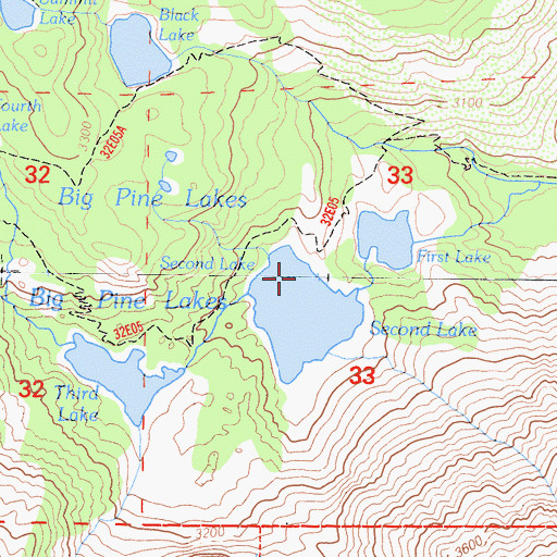 Topographic Map of Big Pine Creek Number 2 6-011 Dam, CA