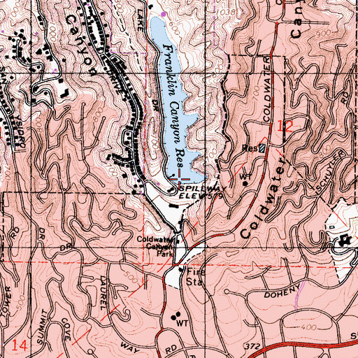 Topographic Map of Lower Franklin 6-014 Dam, CA