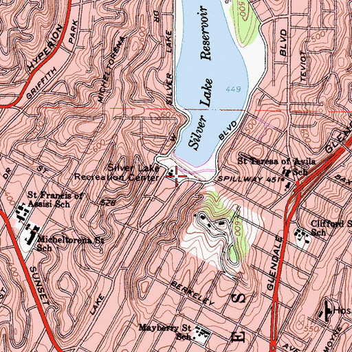 Topographic Map of Silver Lake 6-051 Dam, CA