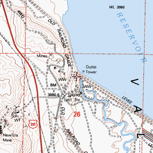 Topographic Map of Tinemaha 6-026 Dam, CA