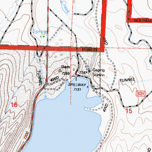 Topographic Map of Grant Lake 6-033 Dam, CA