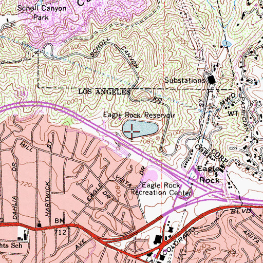 Topographic Map of Eagle Rock 6-041 Dam, CA