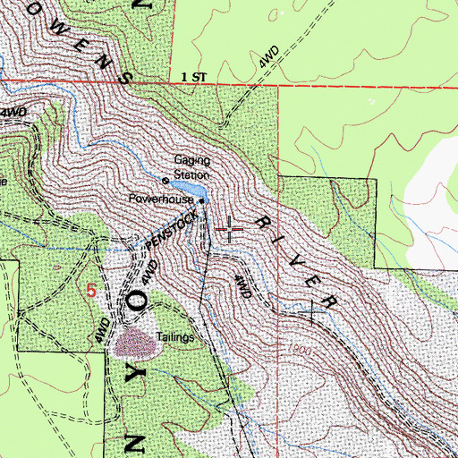 Topographic Map of Upper Gorge PP 6-042 Dam, CA