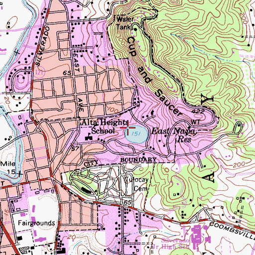 Topographic Map of Eastside Reservoir 7-004 Dam, CA