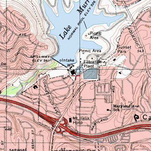 Topographic Map of Earl Thomas Reservoir 8-015 Dam, CA