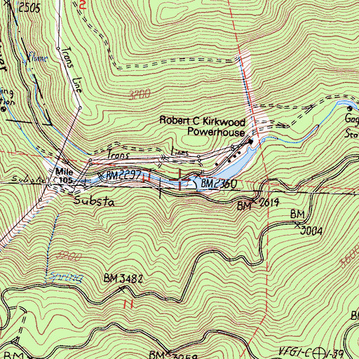 Topographic Map of Early Intake 9-000 Dam, CA