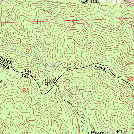 Topographic Map of Moccasin Lower 9-004 Dam, CA