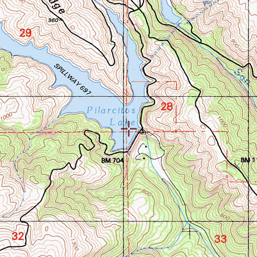 Topographic Map of Pilarcitos 10-008 Dam, CA