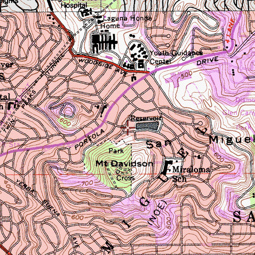 Topographic Map of Stanford Heights 10-013 Dam, CA