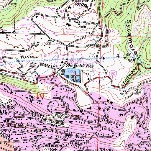 Topographic Map of Sheffield 11-002 Dam, CA
