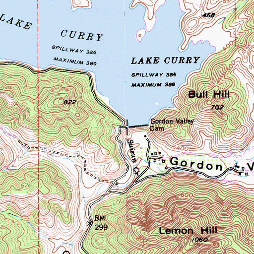 Topographic Map of Lake Curry 14 Dam, CA