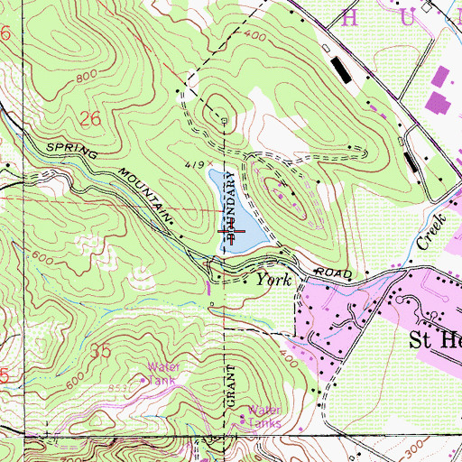 Topographic Map of Saint Helena Lower 16-002 Dam, CA