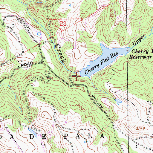 Topographic Map of Cherry Flat 24 Dam, CA