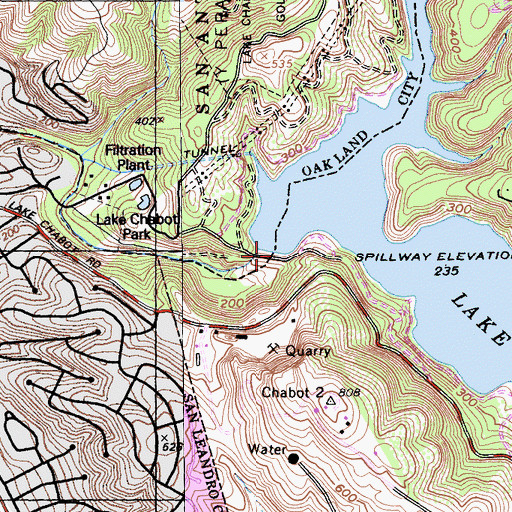 Topographic Map of Chabot 31-005 Dam, CA