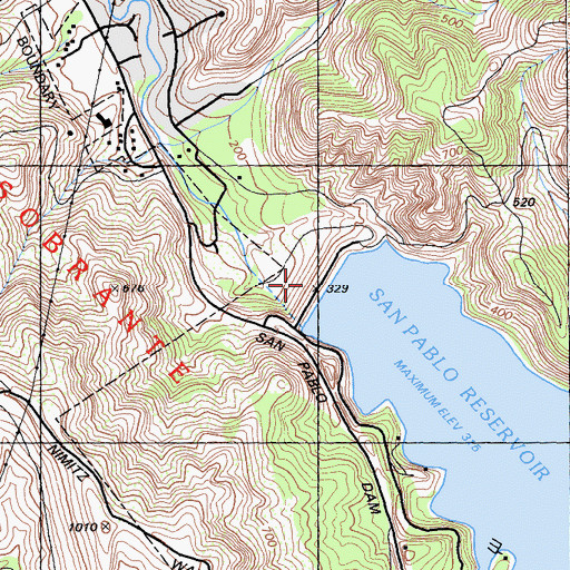 Topographic Map of San Pablo 31-006 Dam, CA