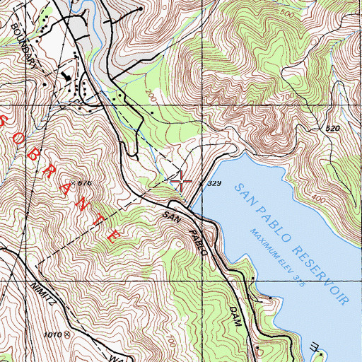 Topographic Map of San Pablo 31-006 Dam, CA