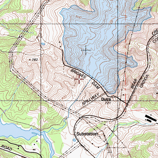 Topographic Map of Briones 31-015 Dam, CA