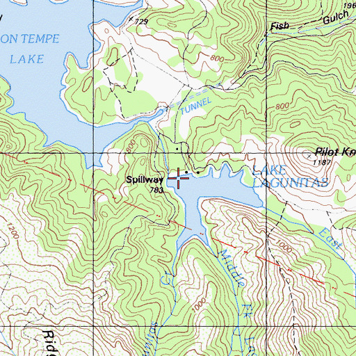 Topographic Map of Lagunitas 33-002 Dam, CA