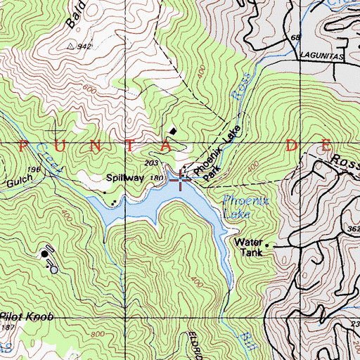 Topographic Map of Phoenix Lake 33-003 Dam, CA