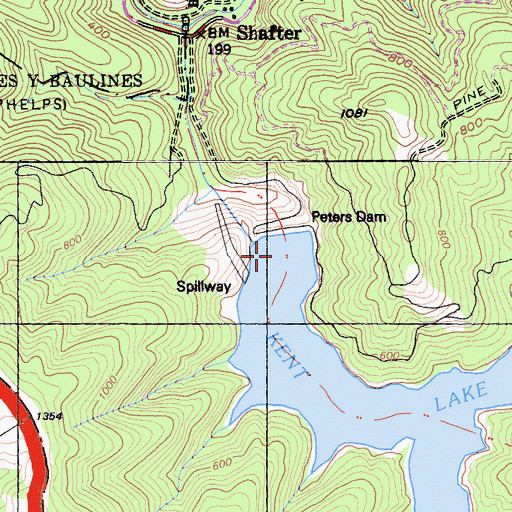 Topographic Map of Kent Lake, CA