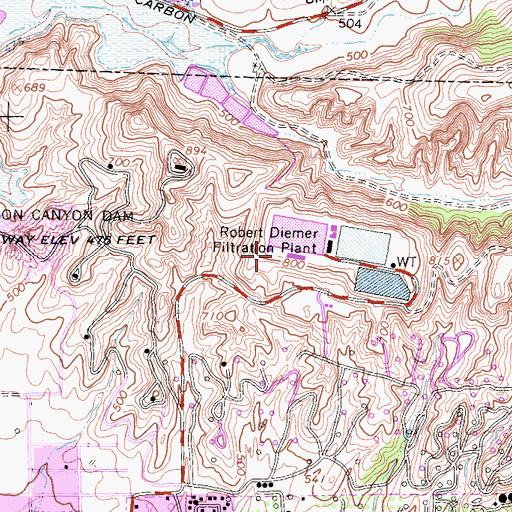 Topographic Map of Diemer Number 8 35-009 Dam, CA