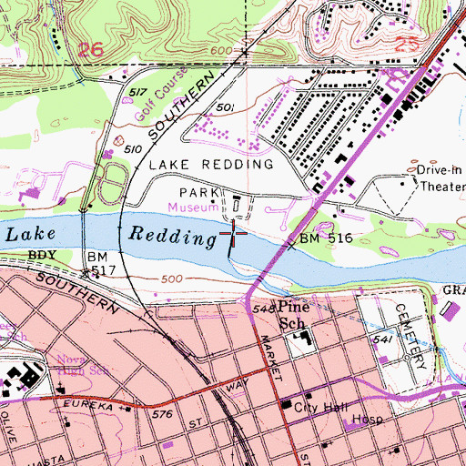 Topographic Map of Anderson-Cottonwood Diversion 51-000 Dam, CA