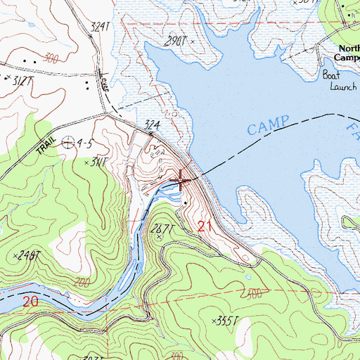 Topographic Map of Camp Far West 52-000 Dam, CA