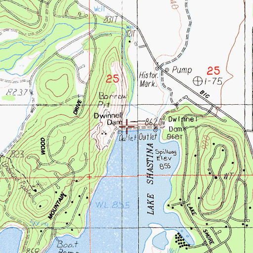 Topographic Map of Shasta River 60-000 Dam, CA