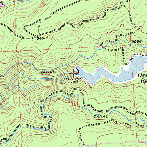 Topographic Map of Deer Creek Diversion 61-003 Dam, CA