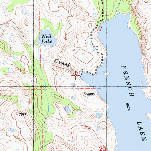 Topographic Map of French Lake 61-006 Dam, CA