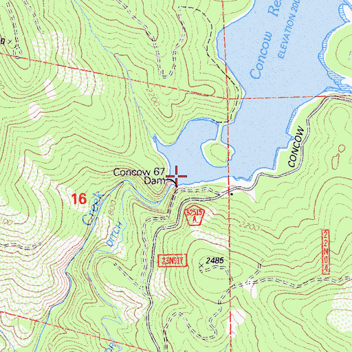 Topographic Map of Concow 67 Dam, CA