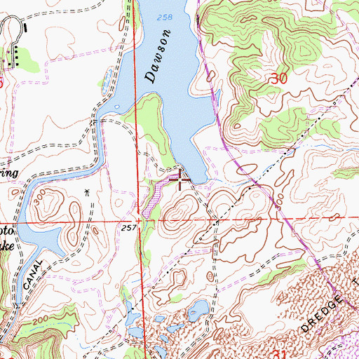 Topographic Map of Dawson Lake 68-004 Dam, CA