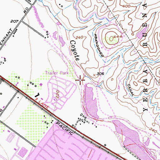 Topographic Map of Coyote Percolation 72 Dam, CA