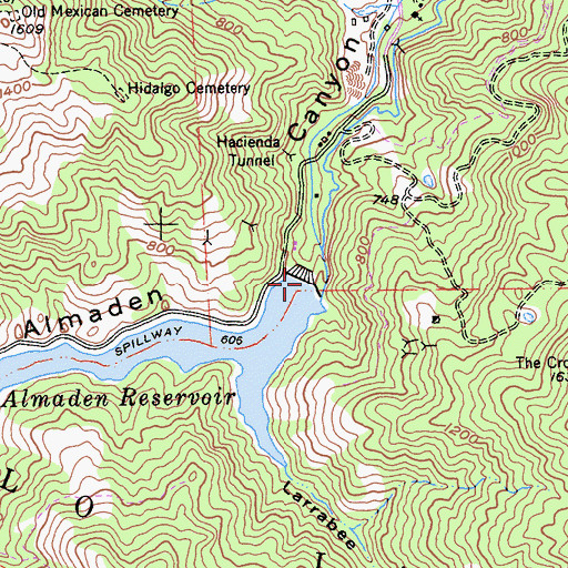 Topographic Map of Almaden 72-004 Dam, CA