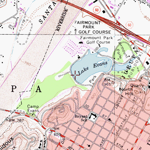 Topographic Map of Fairmount Park 81 Dam, CA