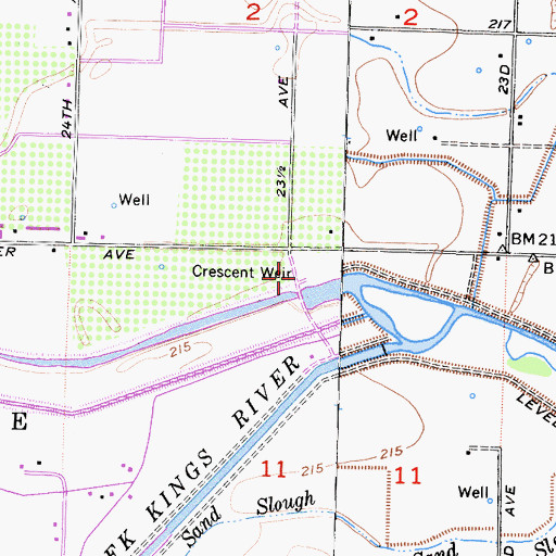 Topographic Map of Crescent Weir 84, CA