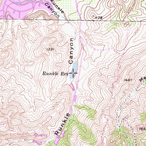 Topographic Map of Runkle 86-003 Dam, CA