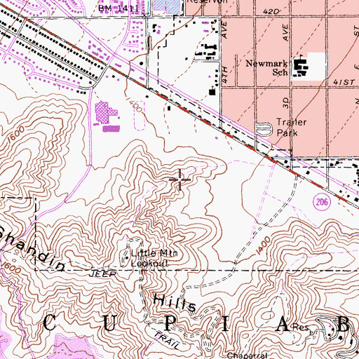Topographic Map of Little Mountain 87-005 Dam, CA