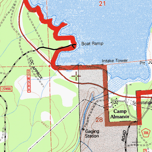 Topographic Map of Lake Almanor 93-003 Dam, CA