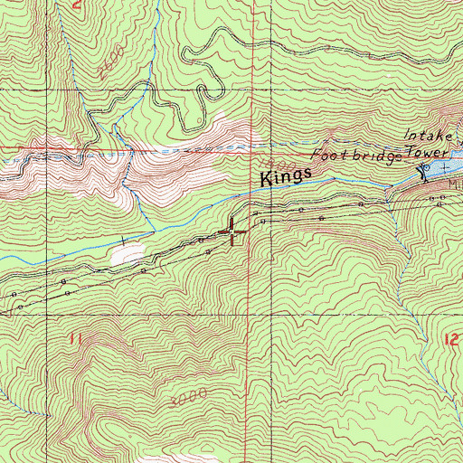 Topographic Map of Balch Afterbay 95-002 Dam, CA
