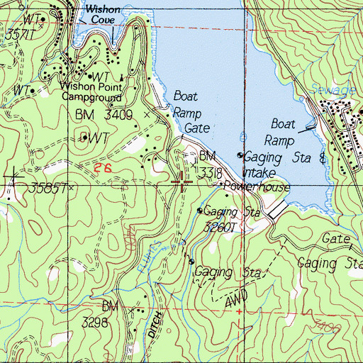 Topographic Map of Crane Valley Storage 95-003 Dam, CA
