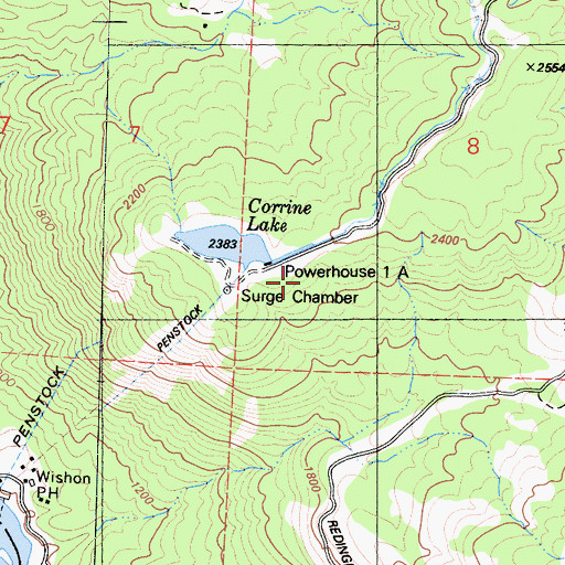 Topographic Map of Number 1 Forebay 95-004 Dam, CA