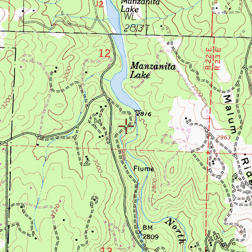 Topographic Map of Number 2 Reservoir 95-012 Dam, CA
