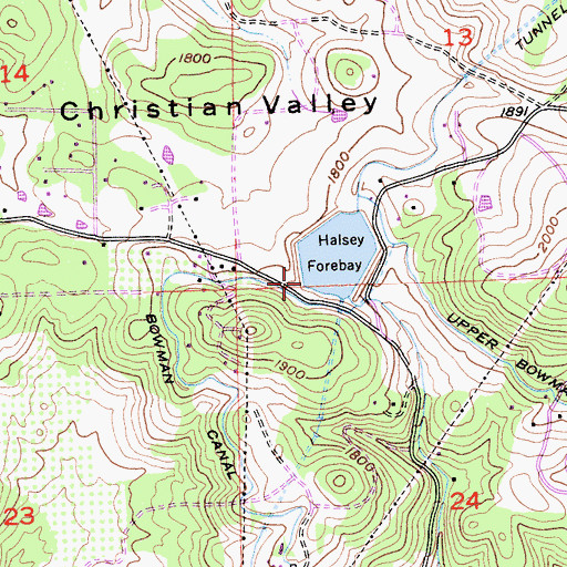 Topographic Map of Halsey Forebay 97-023 Dam, CA
