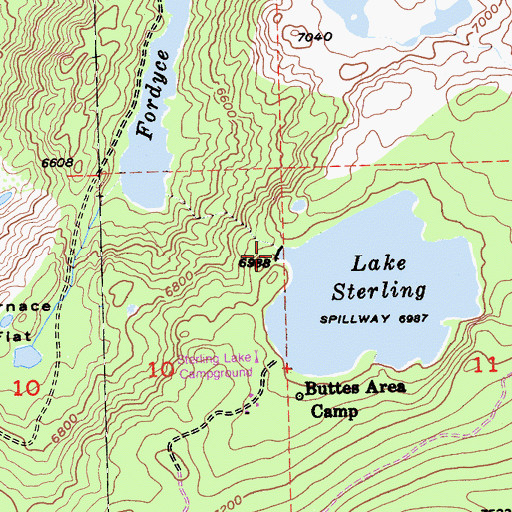 Topographic Map of Lake Sterling 97-030 Dam, CA