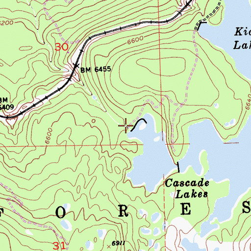 Topographic Map of Lower Peak Lake 97-037 Dam, CA