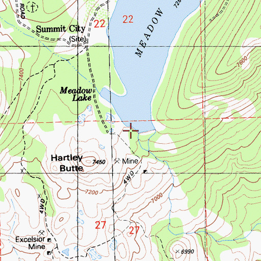 Topographic Map of Meadow Lake 97-040 Dam, CA
