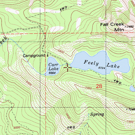 Topographic Map of Upper Feeley Lake 97-045 Dam, CA