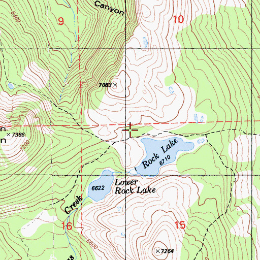 Topographic Map of Upper Rock Lake 97-048 Dam, CA
