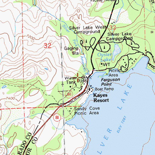 Topographic Map of Silver Lake 97-058 Dam, CA